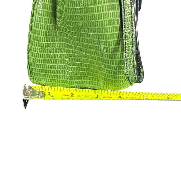 Banana Republic Women's Handbag Structured Kelly Green Textured Leather Satchel - Picture 6 of 14